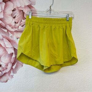 Lululemon Green Yellow Running Shorts Size 8